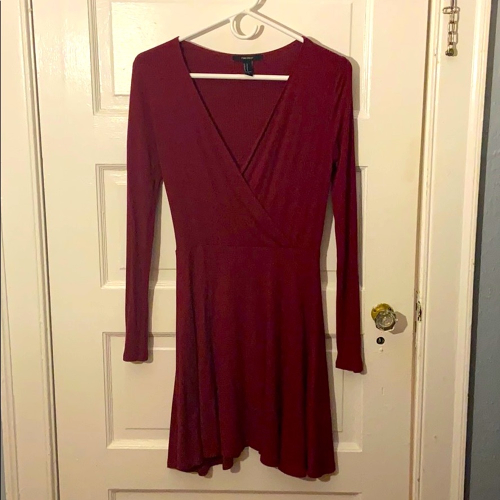 Red long sleeve dress